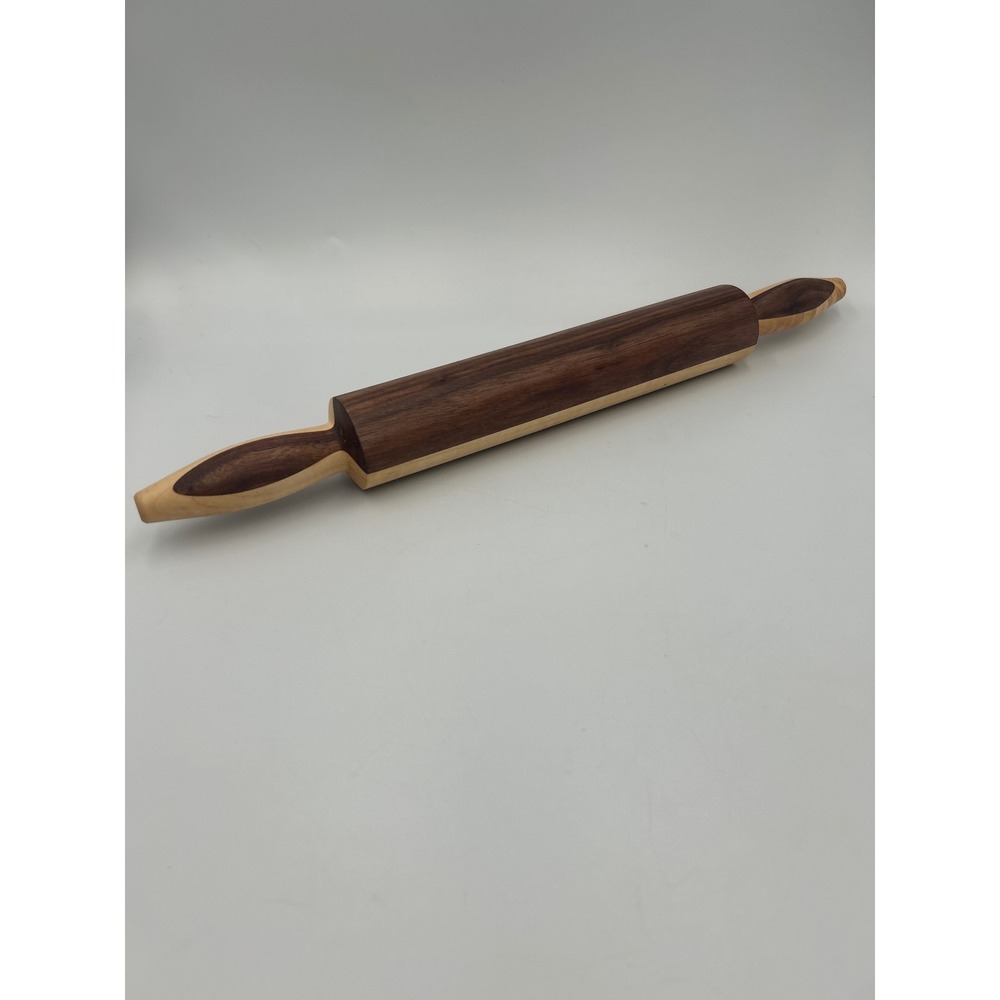 Handmade Amish Multi Wood Rolling Pin Walnut Maple Hand Turned Kitchen Tool